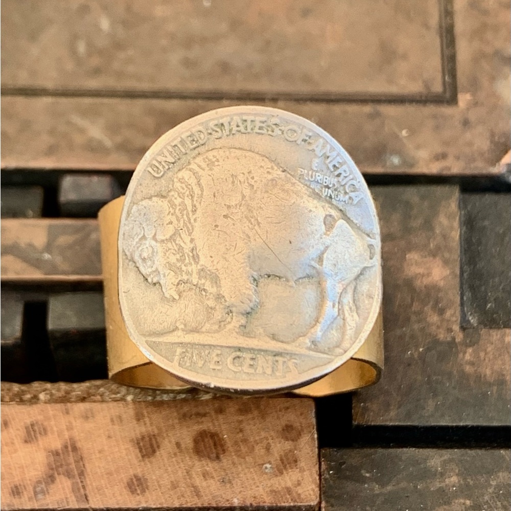 Buffalo nicked handmade ring